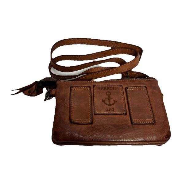 Harbour 2nd Handbags - Harbour 2nd Leather Crossbody Luna Bag Compact Purse Brown Adjustable Strap